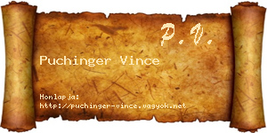 Puchinger Vince névjegykártya